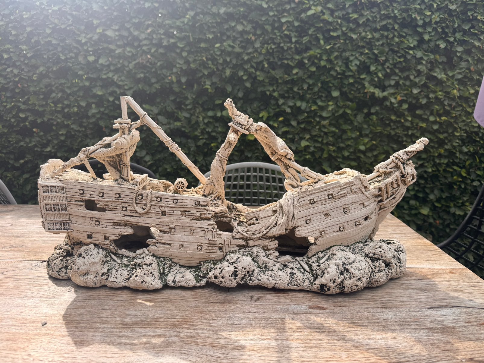 Aquarium decoratie / gezonken boot wrak, Dieren en Toebehoren, Vissen | Aquaria en Toebehoren, Ophalen, Gebruikt, Decoratie