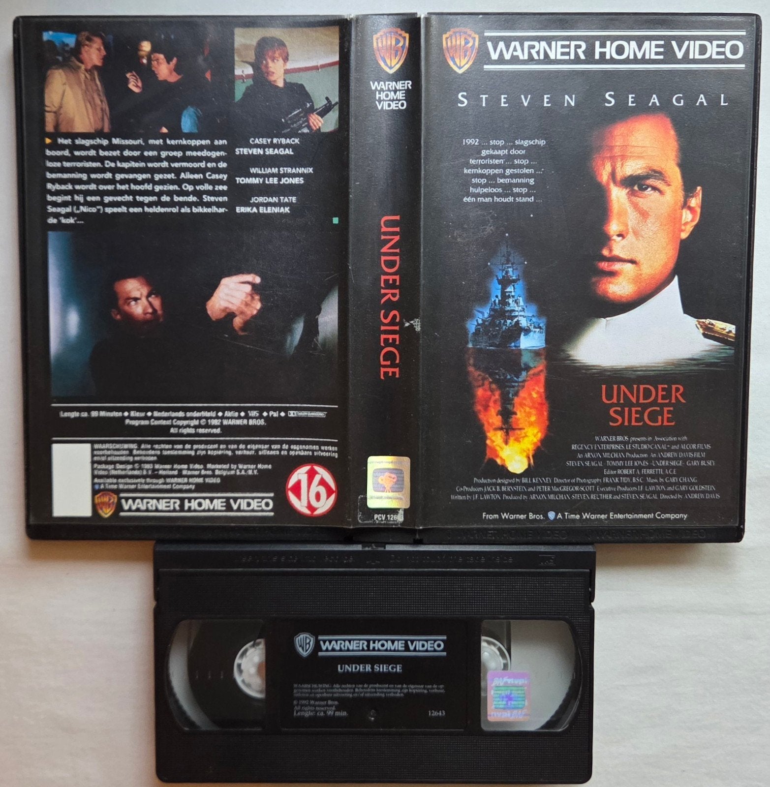 Steven Seagal Under Siege VHS Actie/Martial-Arts EX-RENTAL, Vanaf 16 jaar, Ophalen of Verzenden, Gebruikt, Actie en Avontuur