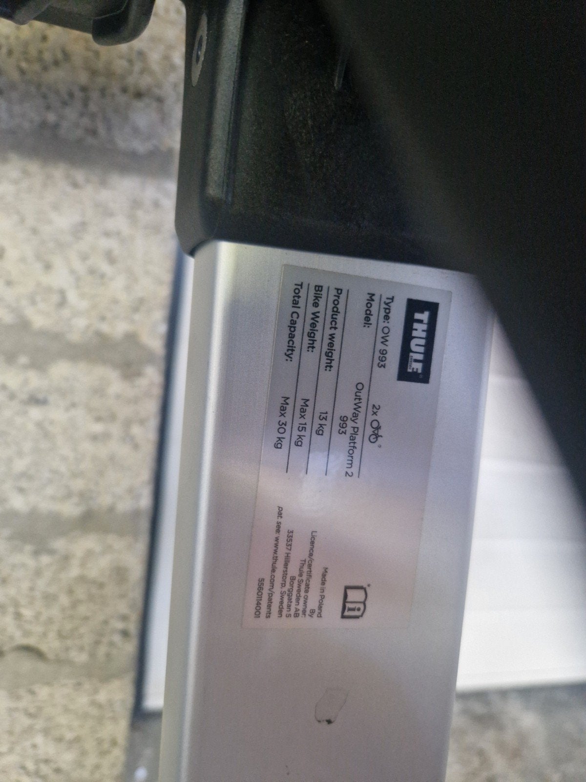Thule Outway Platform 2, Auto diversen, Brede banden, Zo goed als nieuw, 2 fietsen, Achterklepdrager
