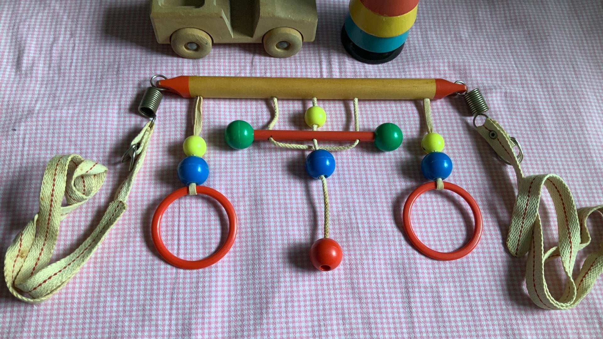 Vintage houten boxhanger, Ophalen of Verzenden, Gebruikt, Babygym