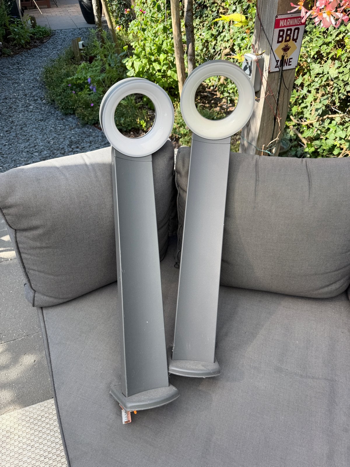 Stijlvolle tuinlantaarns led set van 2 hoogte 75 cm, Ophalen, Minder dan 50 watt, Staande lamp, Aluminium