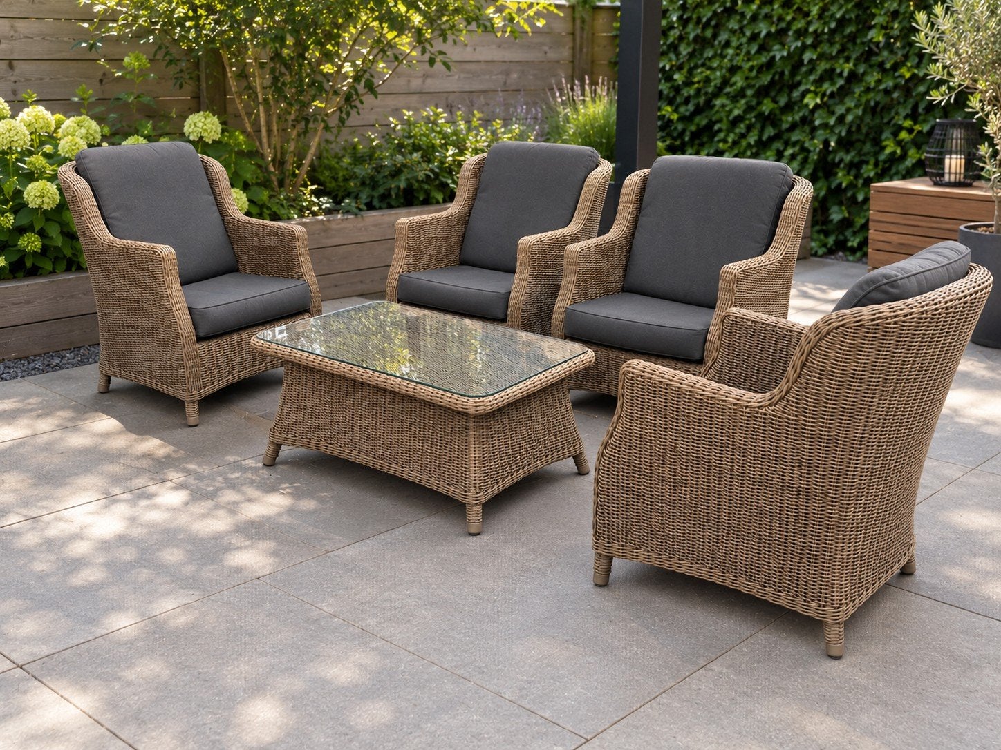 Loungeset 4SO / 4 Seasons outdoor Brighton Pure, Ophalen, 4 zitplaatsen, Bijzettafel, Zo goed als nieuw