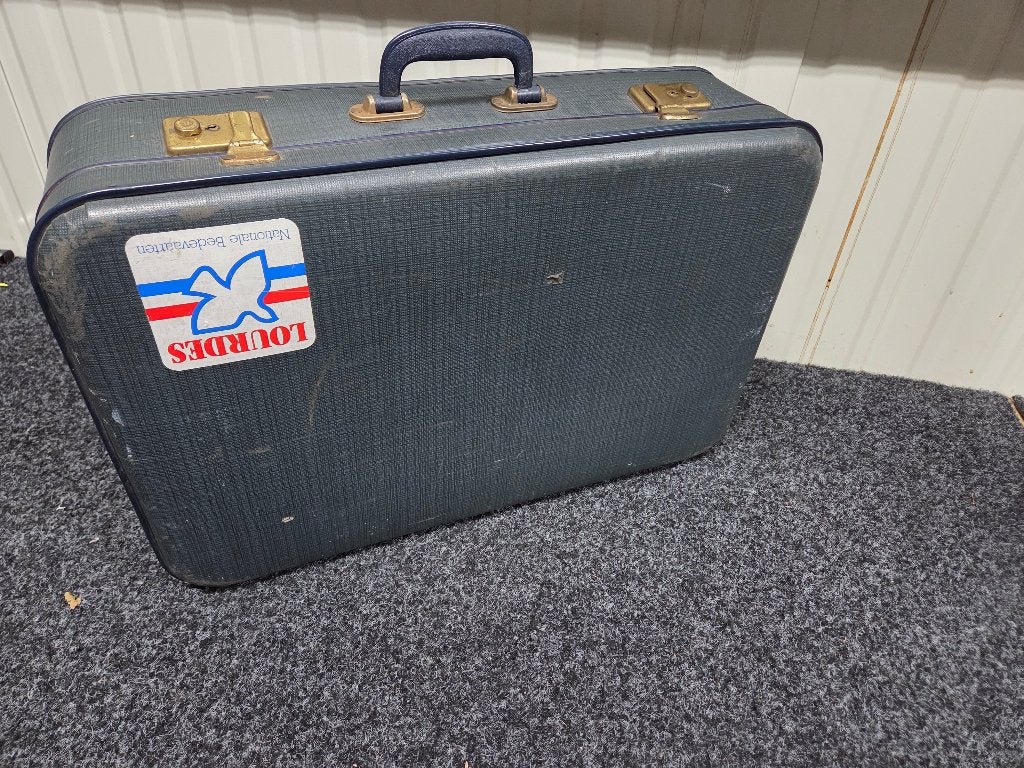 Reiskoffer Vintage Blauw, 60 tot 70 cm, Overige materialen, Gebruikt, Slot