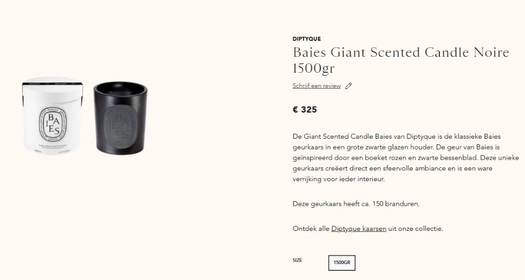 Diptyque Baies niche geurkaas 1500gr, Overige materialen, Zwart, Nieuw, Ophalen of Verzenden