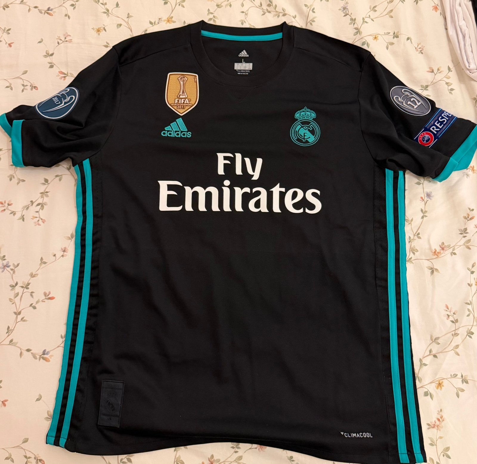 Real Madrid 2017/18 jersey player version, Maat L, Ophalen of Verzenden, Zo goed als nieuw, Shirt