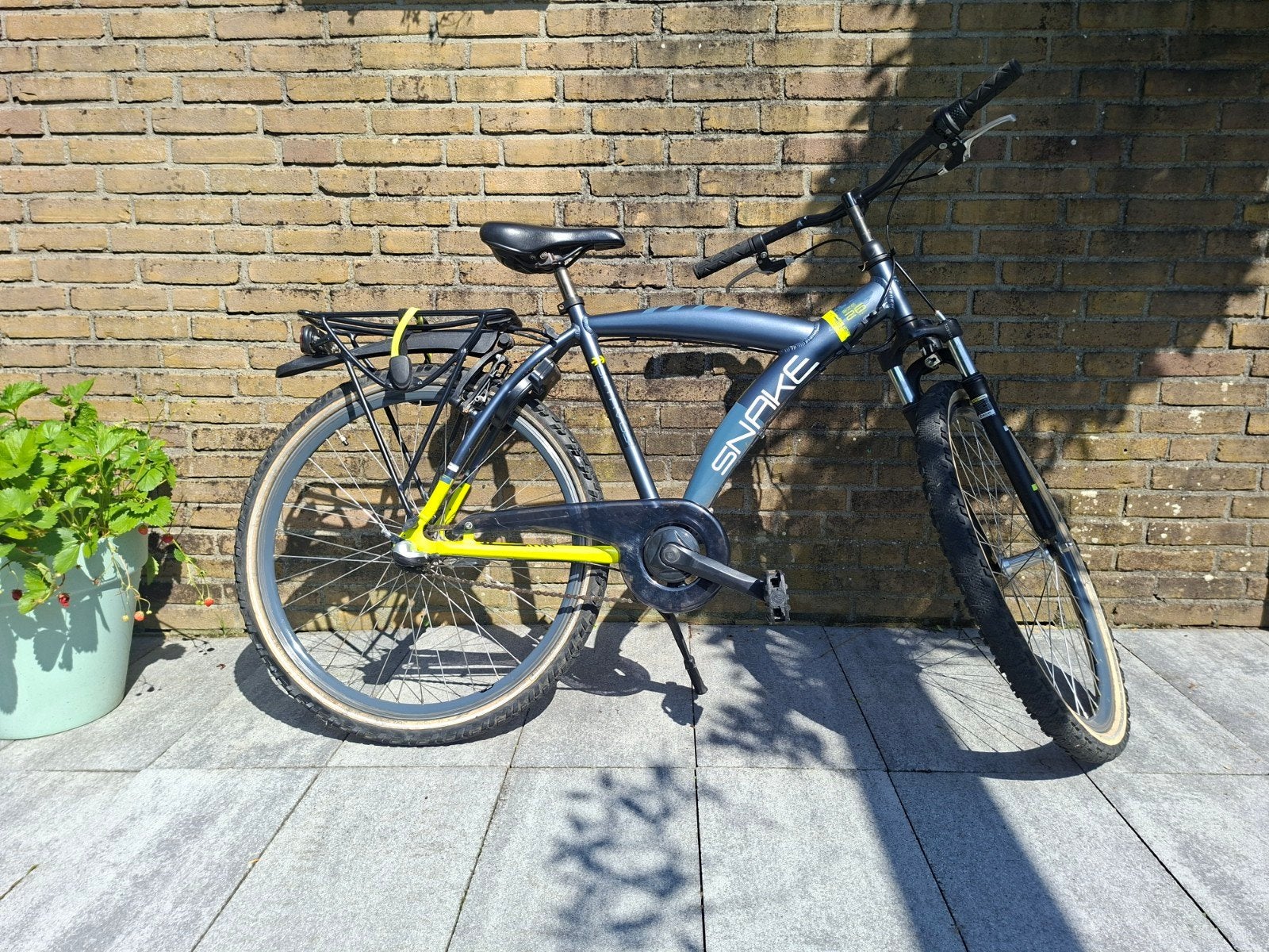 Batavus Snake 26 inch kinderfiets - zwart/geel, Ophalen, Gebruikt, Velgrem, Versnellingen