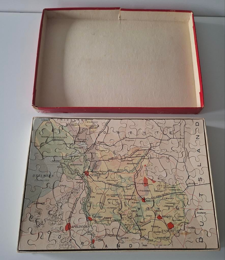 Oude schoolpuzzel (<1955) Overijssel., Ophalen of Verzenden