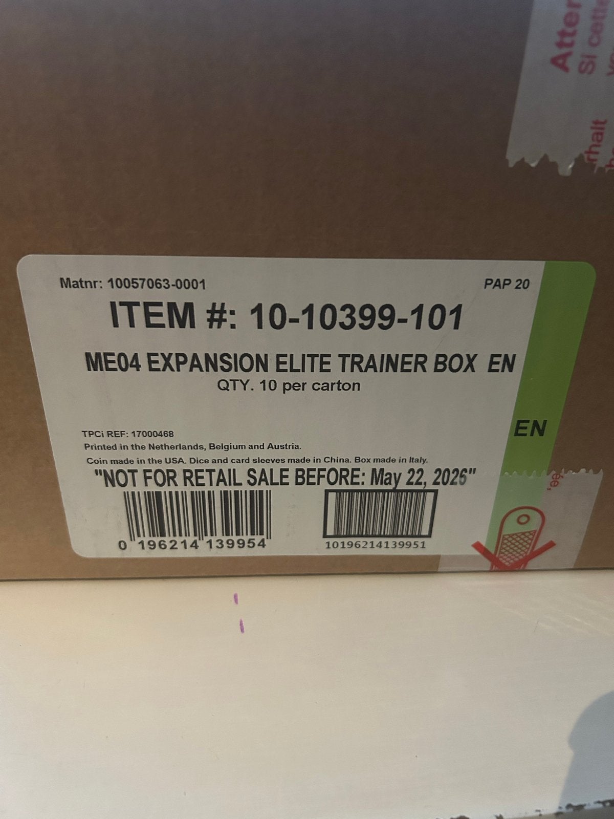 Pokemon Chaos Rising Elite Trainer Box Case (10 ETB's), Ophalen, Nieuw, Overige typen