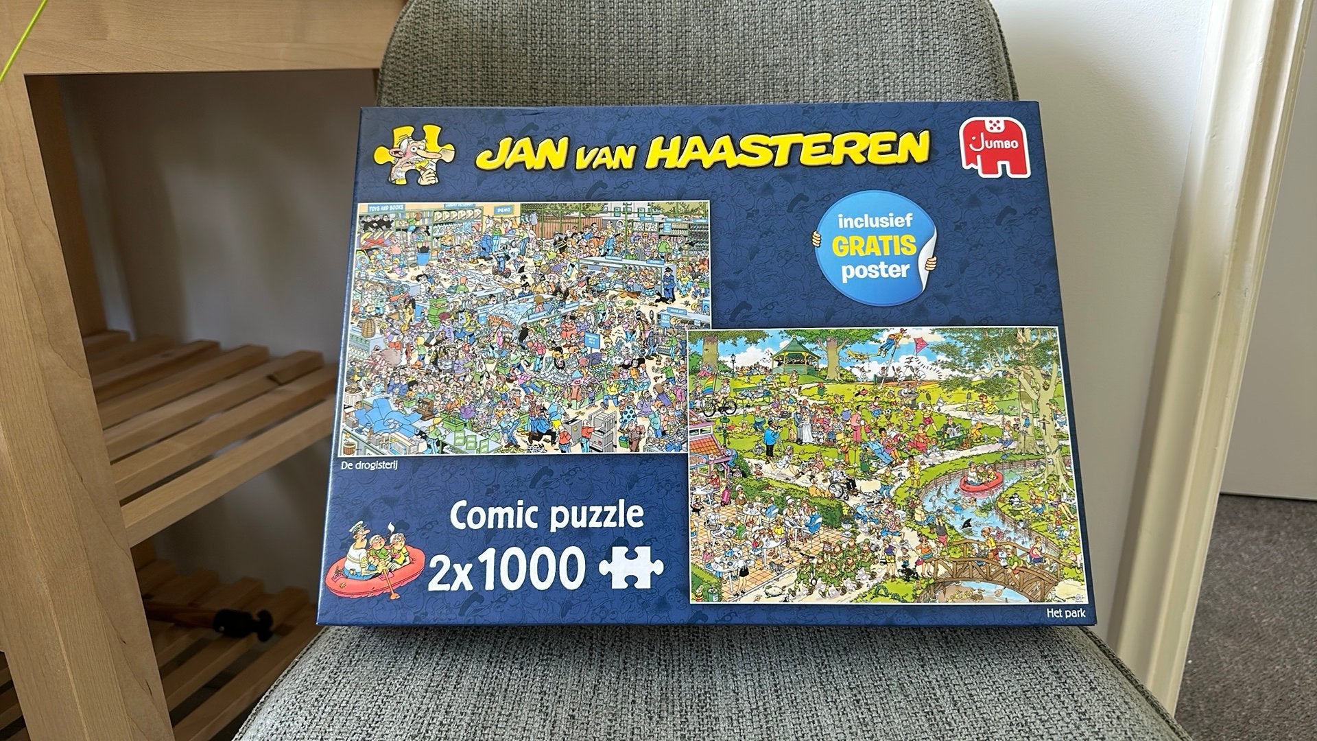 Jan van Haasteren - De Drogisterij & Het Park, Ophalen of Verzenden, 500 t/m 1500 stukjes, Zo goed als nieuw, Legpuzzel
