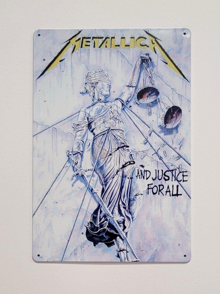 Metallica Justice for all reclamebord van metaal wandbord, Info@deconoord.nl, Deco Noord, Nieuw, Ophalen of Verzenden