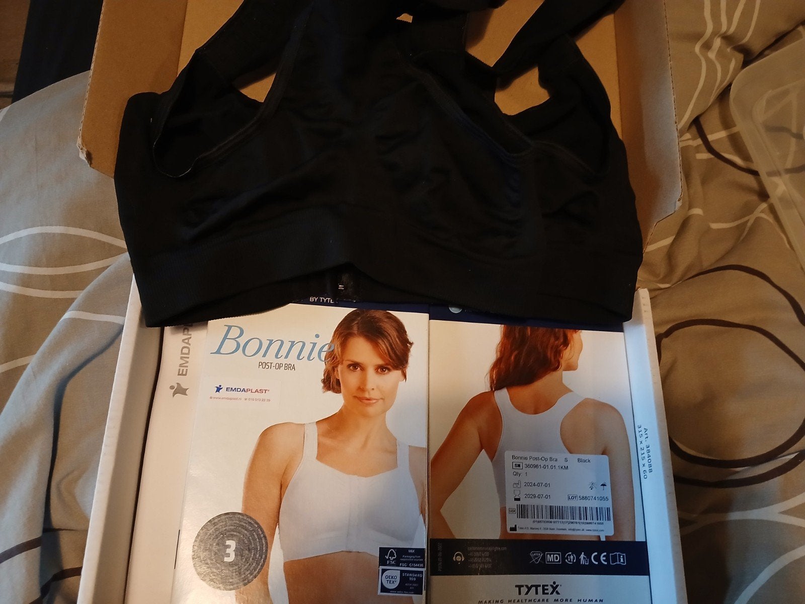 Emdaplast Bonnie Post-Operatieve Compressie BH Maat S, Kleding | Dames, Emdaplast, Ophalen of Verzenden, Zwart, BH