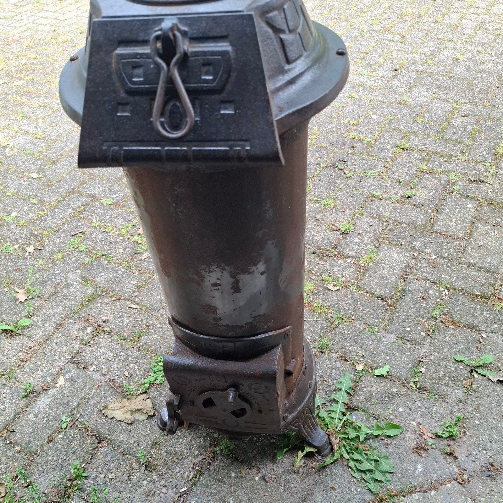 Antieke gietijzeren kachel - Stramsch, Huis en Inrichting, Kachels, Ophalen, Gebruikt, Houtkachel, Vrijstaand