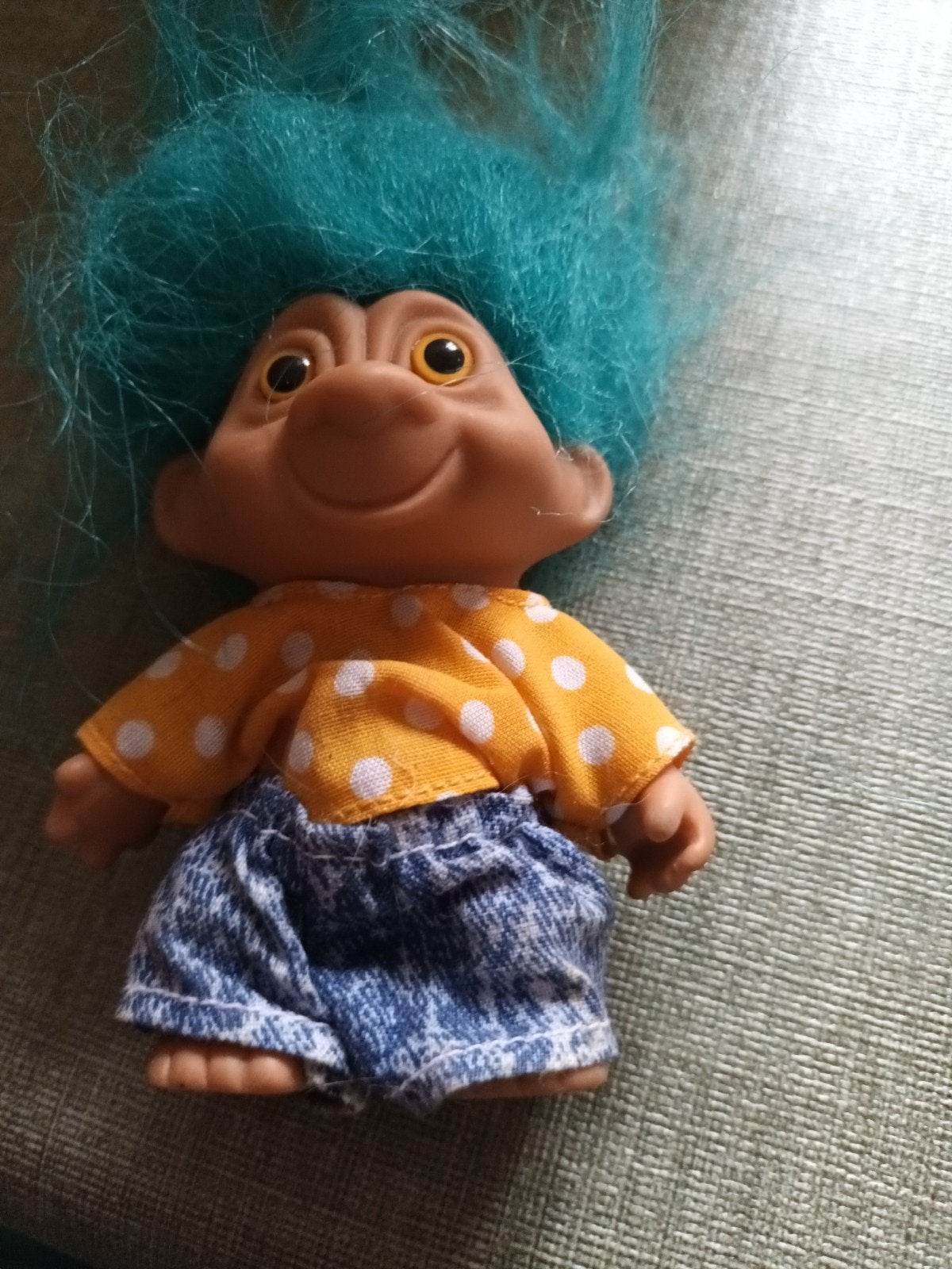 Vintage TNT Troll Doll (1991) – Blauw Haar & Originele Outfi, Ophalen of Verzenden, Zo goed als nieuw
