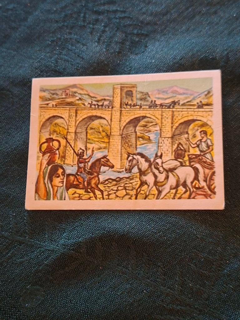 Prentje/Chromo : Romeinse brug/Chocolade Jacques, 1960 tot 1980, Gebruikt, Verzenden, Prent