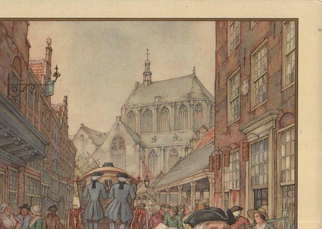 Anton Pieck Koets met twee lakeien 20-18 cm, Ophalen of Verzenden, 1960 tot 1980, Ongelopen, Overige thema's