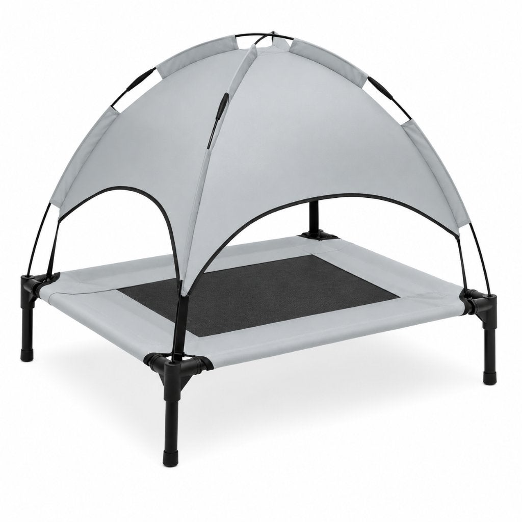 ZOMERSALE Honden ligbed met zonnedak Grijs  stretcher, Dieren en Toebehoren, Honden-accessoires, Nieuw, Hondenmand, Topmast, Ophalen of Verzenden