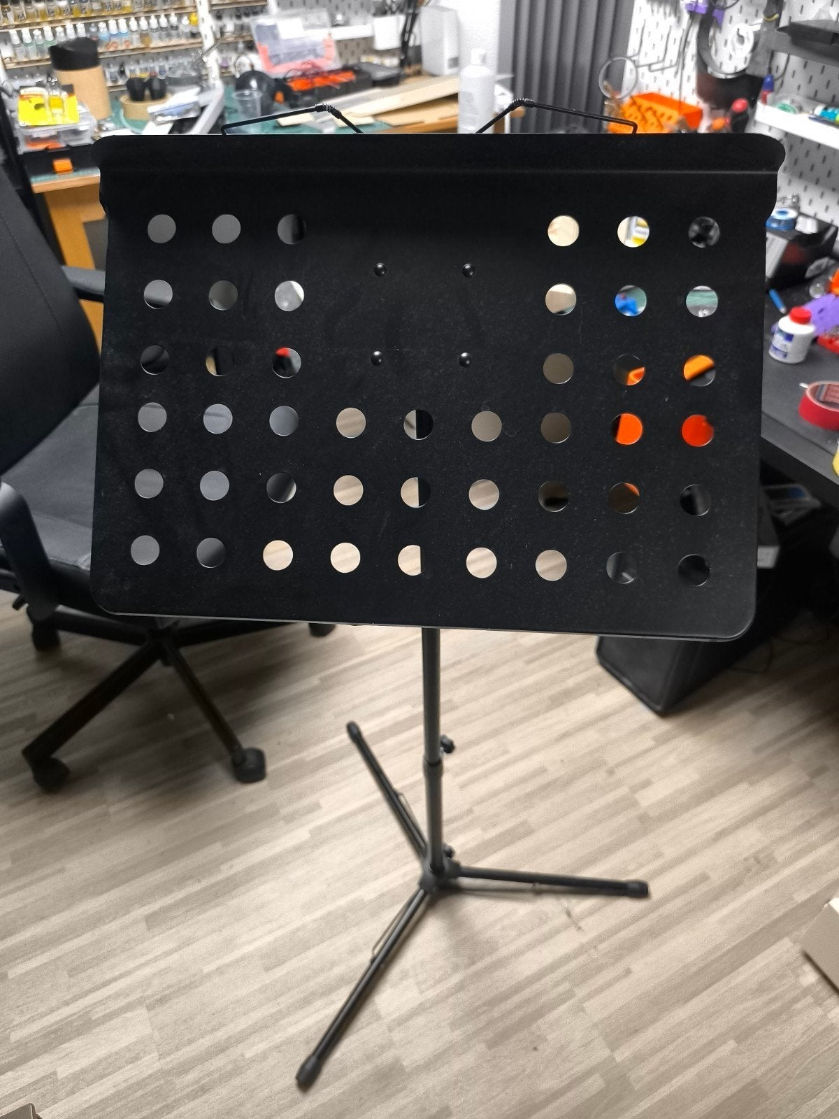 Zwarte muziekstandaard met statief, Muziek en Instrumenten, Standaards, Gebruikt, Muziekstandaard, Overige instrumenten, Ophalen