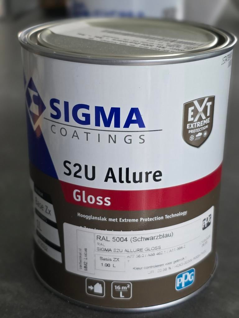 Sigma S2U Allure Gloss RAL 5004 Schwarzblau 1L, Ophalen, Blauw, Nieuw, Lak