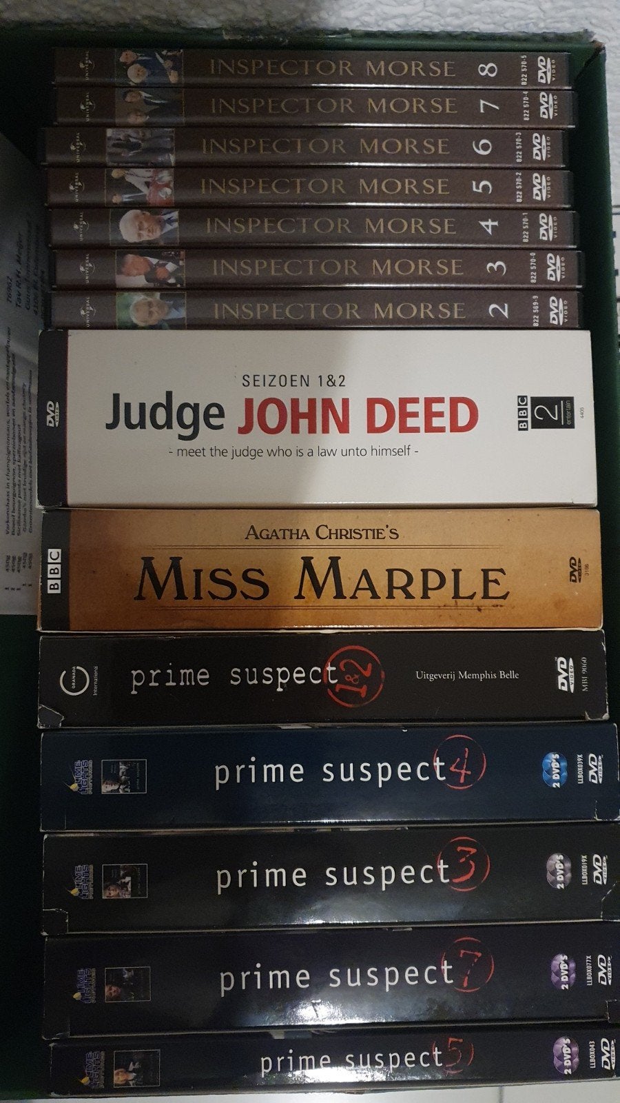 4 detective Series DVD: Morse, Deed, Marple, prime suspect, Gebruikt, Misdaad, Ophalen of Verzenden, Seizoen 3