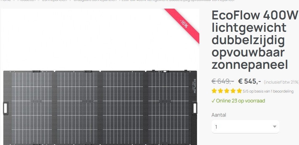 EcoFlow 400W Lightweight Portable Solar Panel, Ophalen of Verzenden, Nieuw
