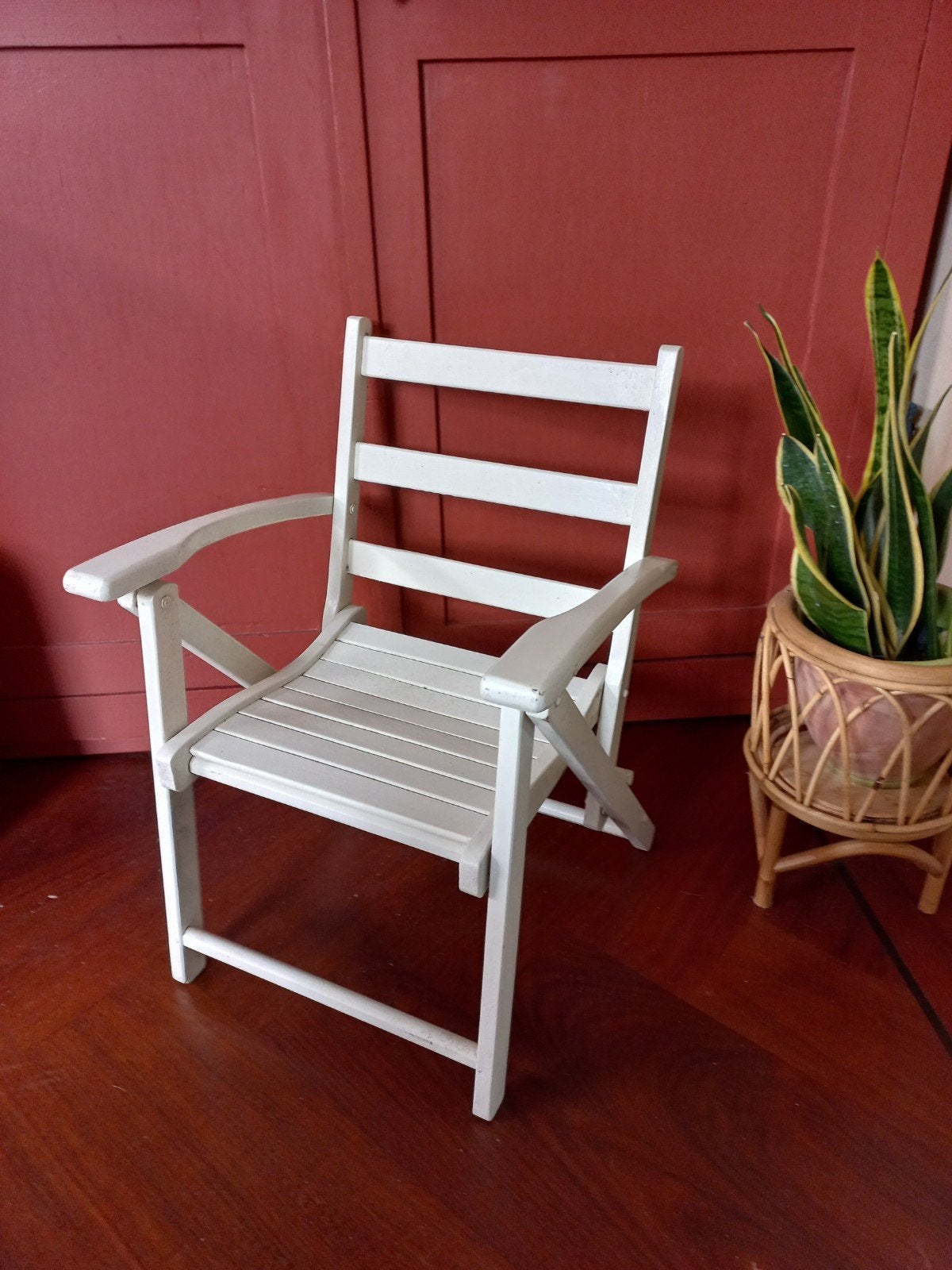 Vintage houten klapstoel voor kinderen - Wit, Ophalen, Gebruikt, Stoel(en)