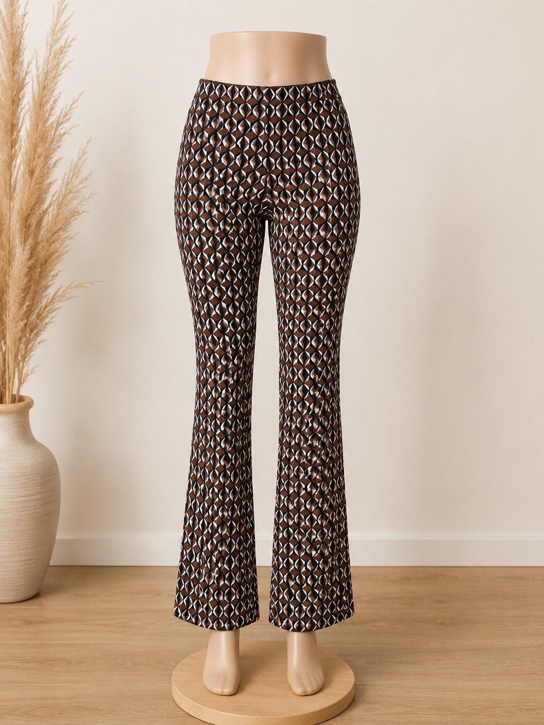 Terstal nieuw Pescara flared broek met geometrische print, Meerkleurig, Maat 42/44 (L), Pescara, Nieuw