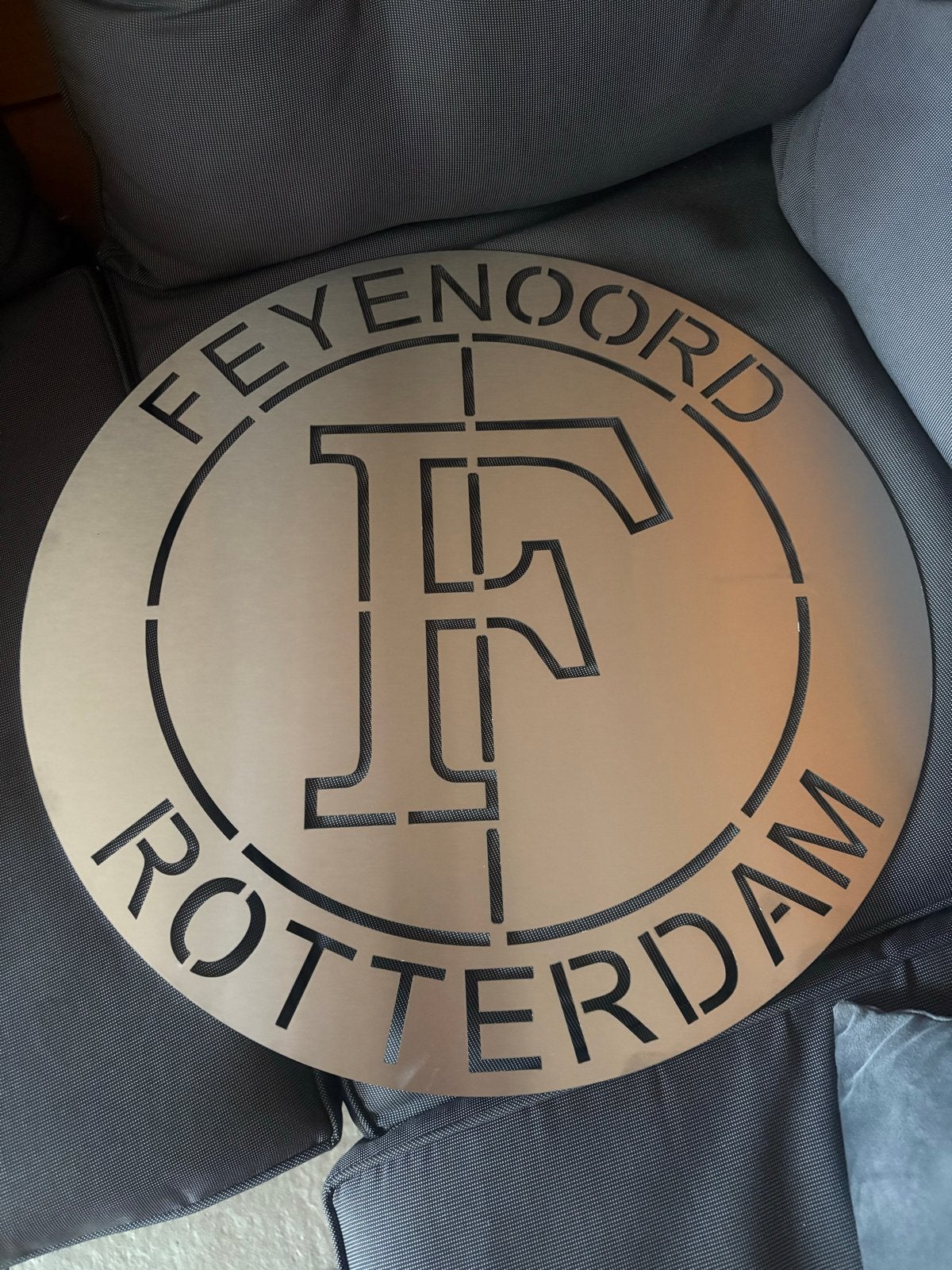 Feyenoord logo 2mm RvS nieuw, doorsnee 53cm, Ophalen of Verzenden, Nieuw
