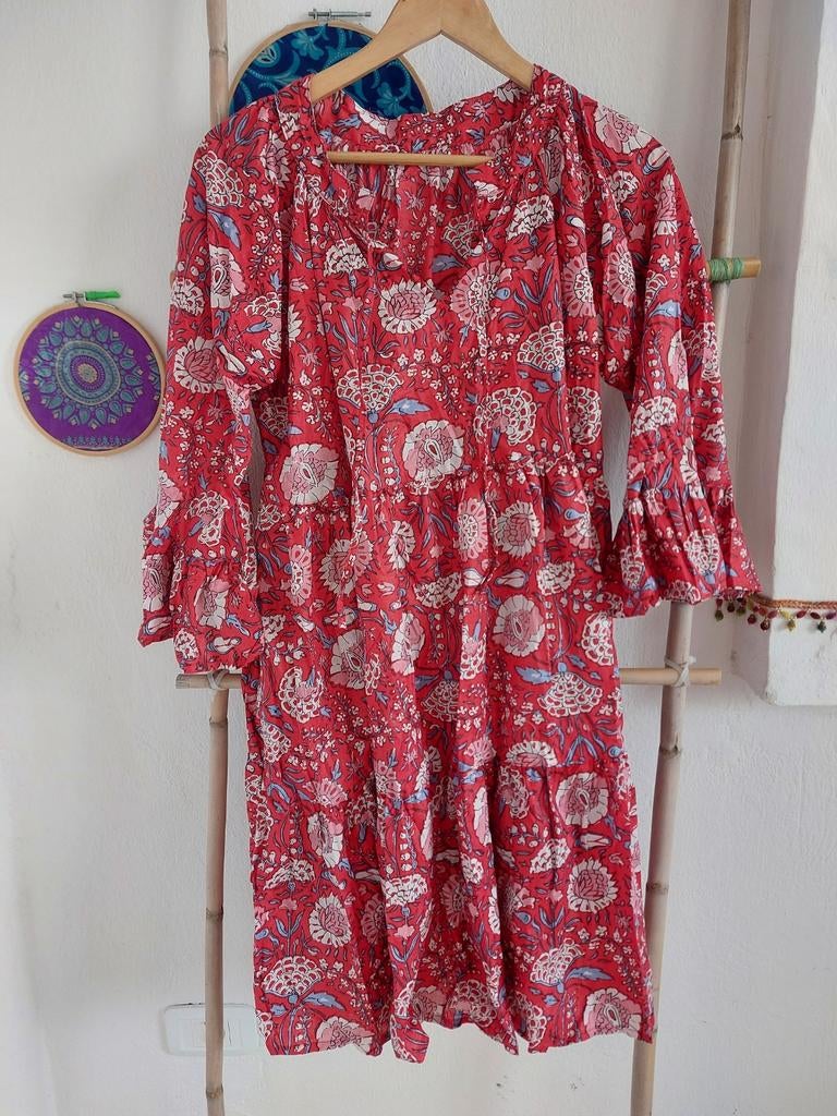 Luchtige, ruimvallende zomerjurkjes, laten maken in India, India, Overige kleuren, Maat 42/44 (L), Nieuw