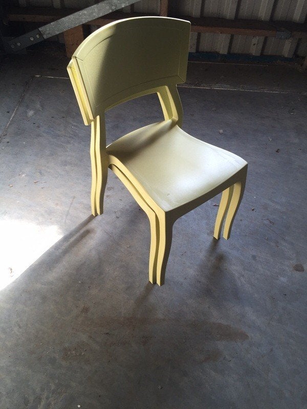 2 stuks terrasstoelen nieuw stapelbaar geel kunststof, Ophalen, Kunststof, Twee, Overige kleuren