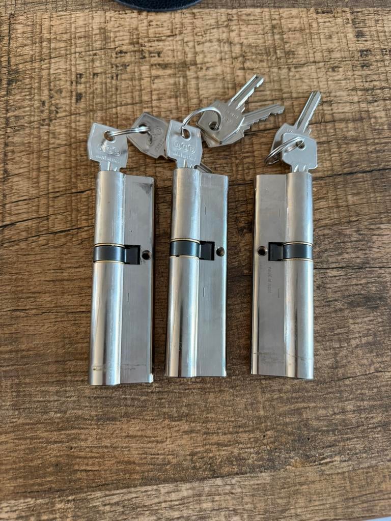 3x AGB cilinders 45/65, Ophalen, Zo goed als nieuw, Slot