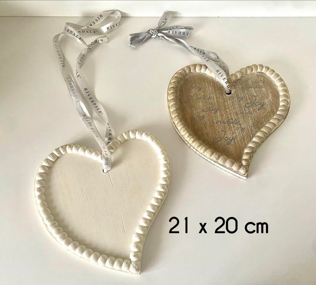 Riverdale Houten Harten Decoratie - Set van 2, Hout, Meerkleurig, Ophalen of Verzenden, Landelijk