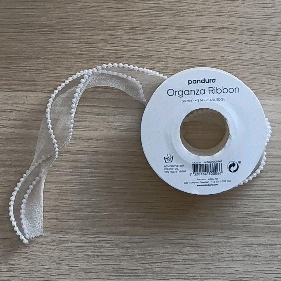 Ribbon lint met parels panduro 4m x 38 mm, Ophalen of Verzenden, Nieuw