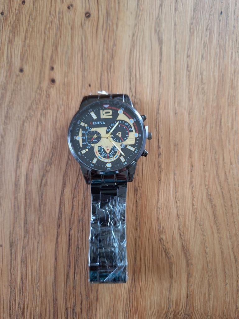 Stijlvol Geneva herenhorloge - Nieuw in verpakking, Overige merken, Staal, Staal, Polshorloge