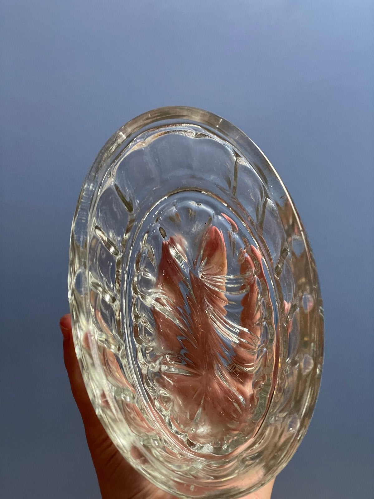 Decoratieve glazen puddingvorm met reliëfpatroon, Antiek en Kunst, Ophalen of Verzenden