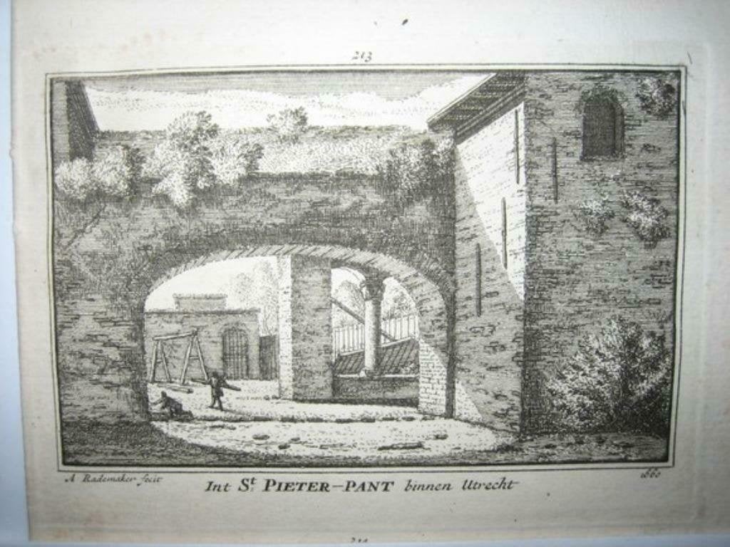 213 / Utrecht St.Pieterspand  Kopergravure 18e Eeuw, Ophalen of Verzenden