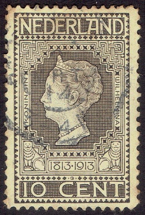 Nederland 1913, onafhankelijkheid 1813-1913, 10 cent., Postzegels en Munten, Verzenden, T/m 1940, Gestempeld