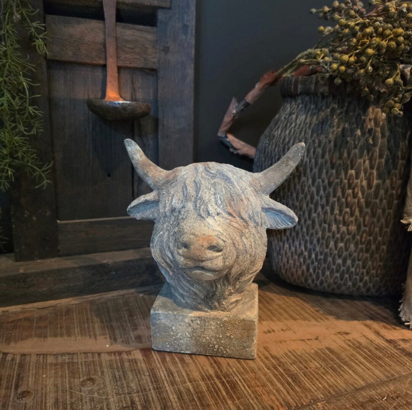 Rustiek Stenen Schotse Hooglander Kop, Ophalen of Verzenden, Zo goed als nieuw