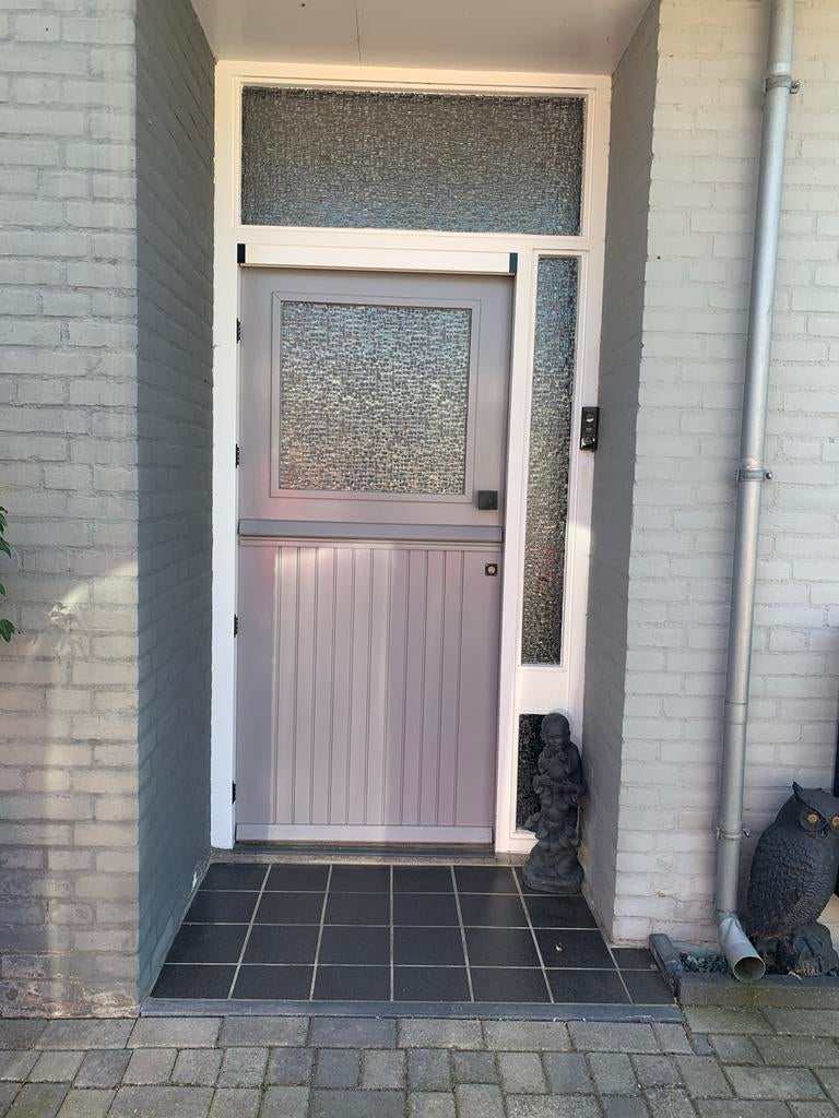 Solide hardhouten buitendeur, deelbaar, dubbel glas 201x93cm, Doe-het-zelf en Verbouw, Ophalen, Gebruikt, 80 tot 100 cm, Buitendeur