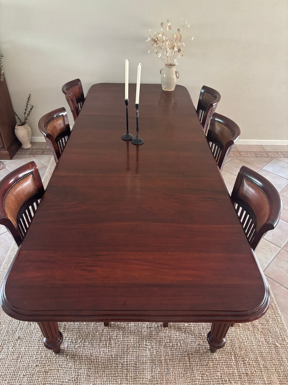 Klassieke mahonie uitschuifbare eettafel 200-290cm, Antiek en Kunst, Ophalen