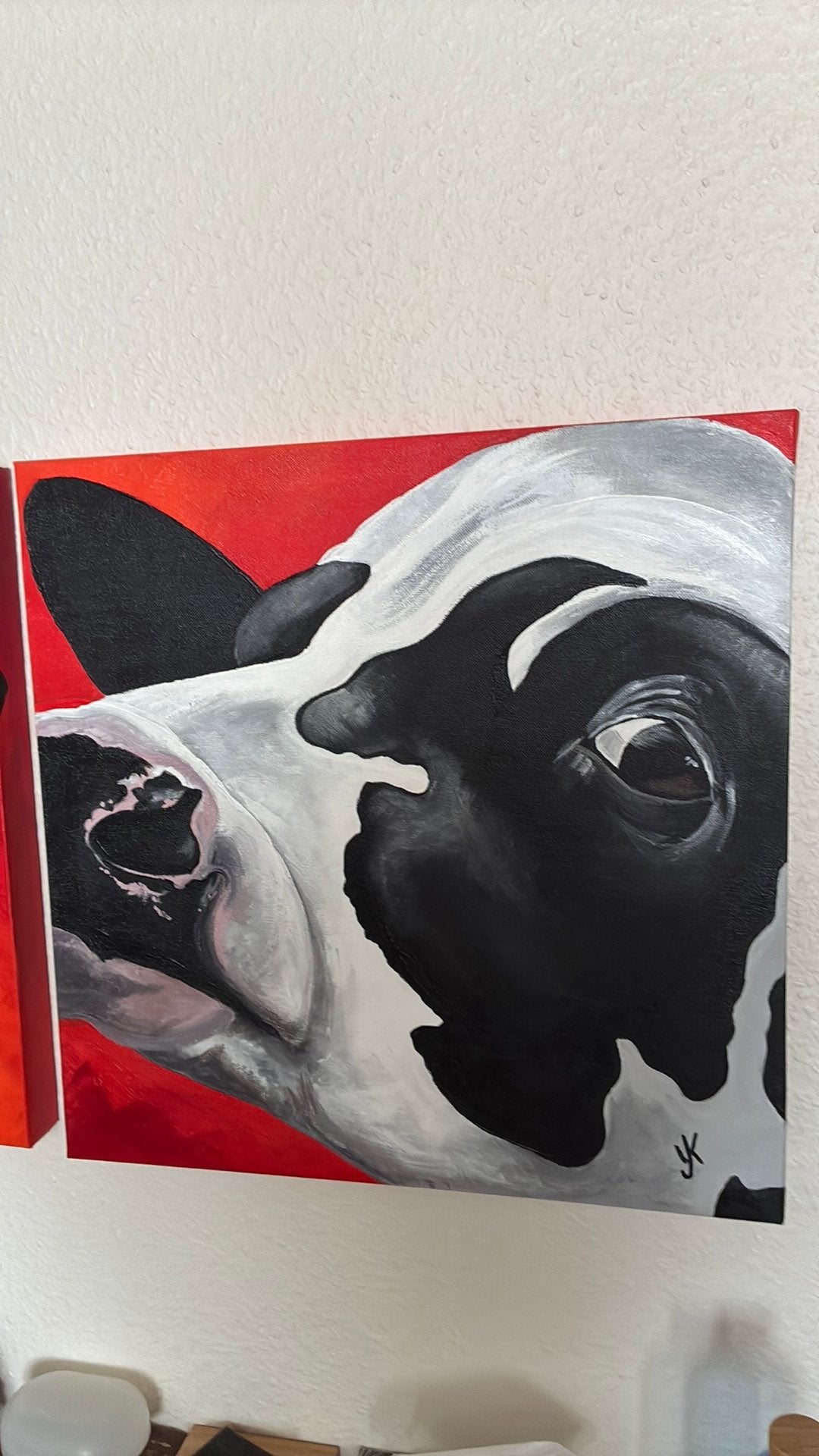 Schilderij, Acrylverf, Ophalen of Verzenden, Dieren, Op houten frame