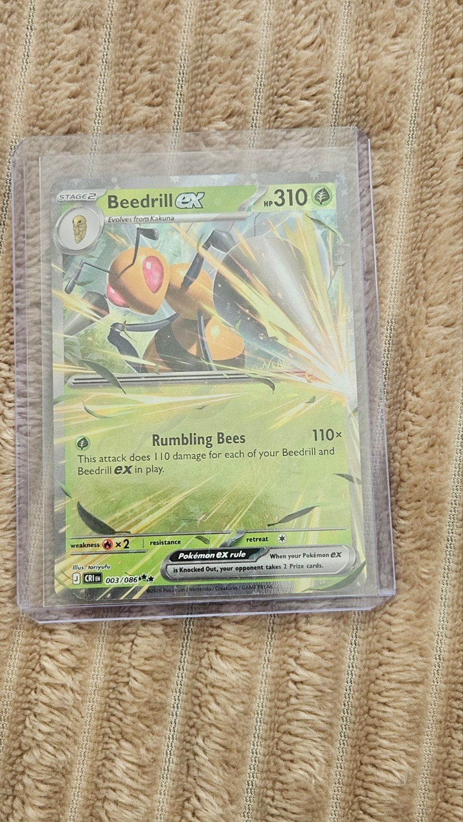 Beedrill EX 003/086 (CRI), Ophalen of Verzenden, Zo goed als nieuw, Losse kaart