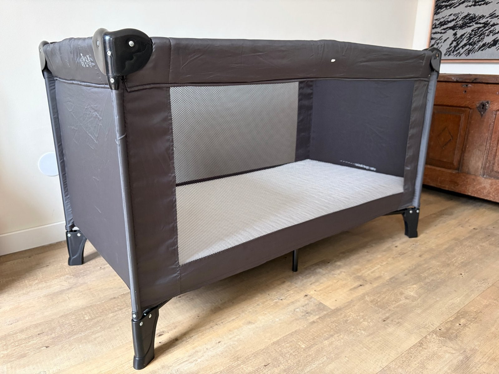 Campingbedje Prenatal met matras + airgosafe topper, Ophalen, Gebruikt, Minder dan 140 cm, Matras