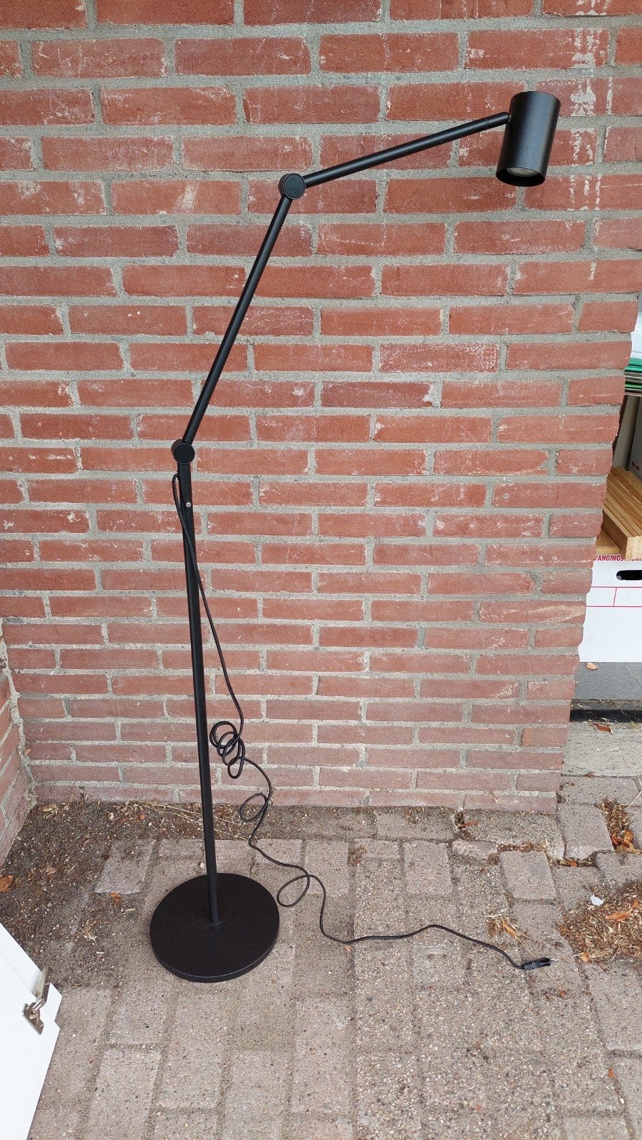 IKEA Nymåne Vloerlamp - Zwart, verstelbaar, Ophalen, Gebruikt, Modern, Industrieel, GU10