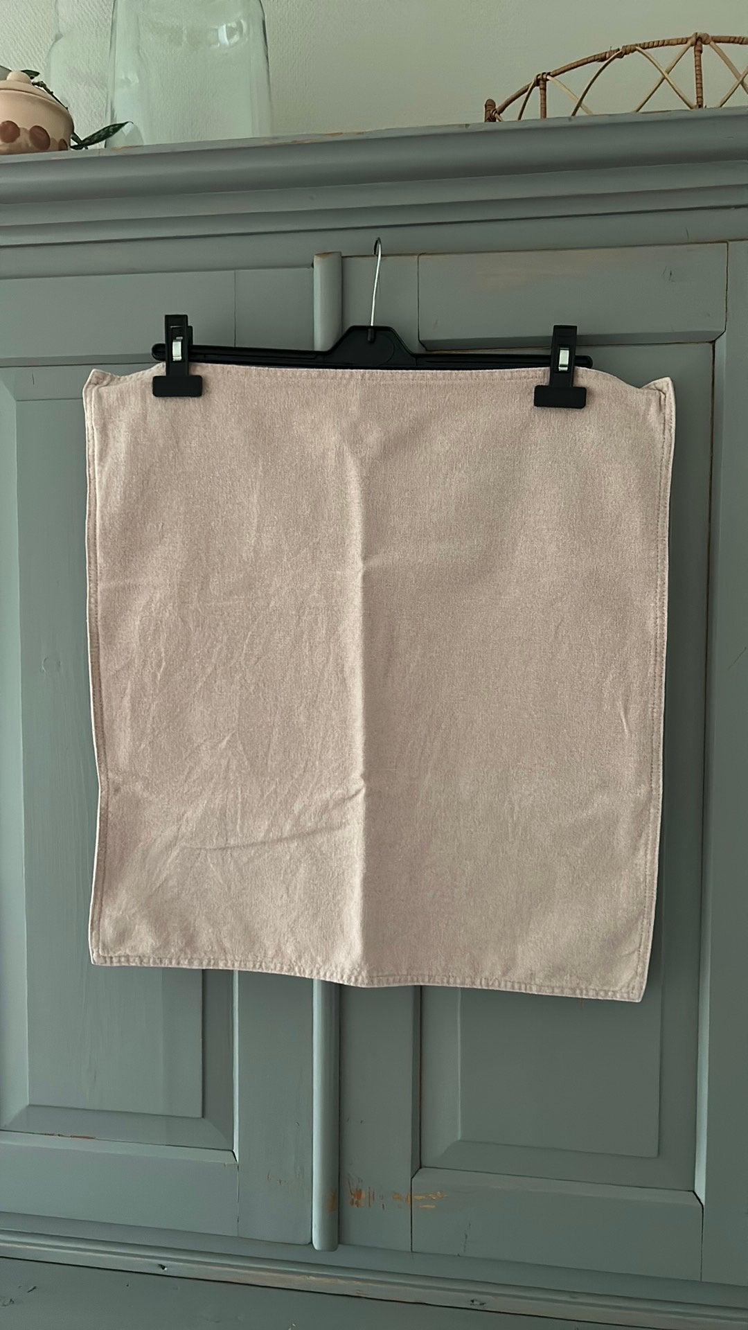 Licht roze linnen kussenhoesje H&M Home, Vierkant, Zo goed als nieuw, Sierkussen, Roze