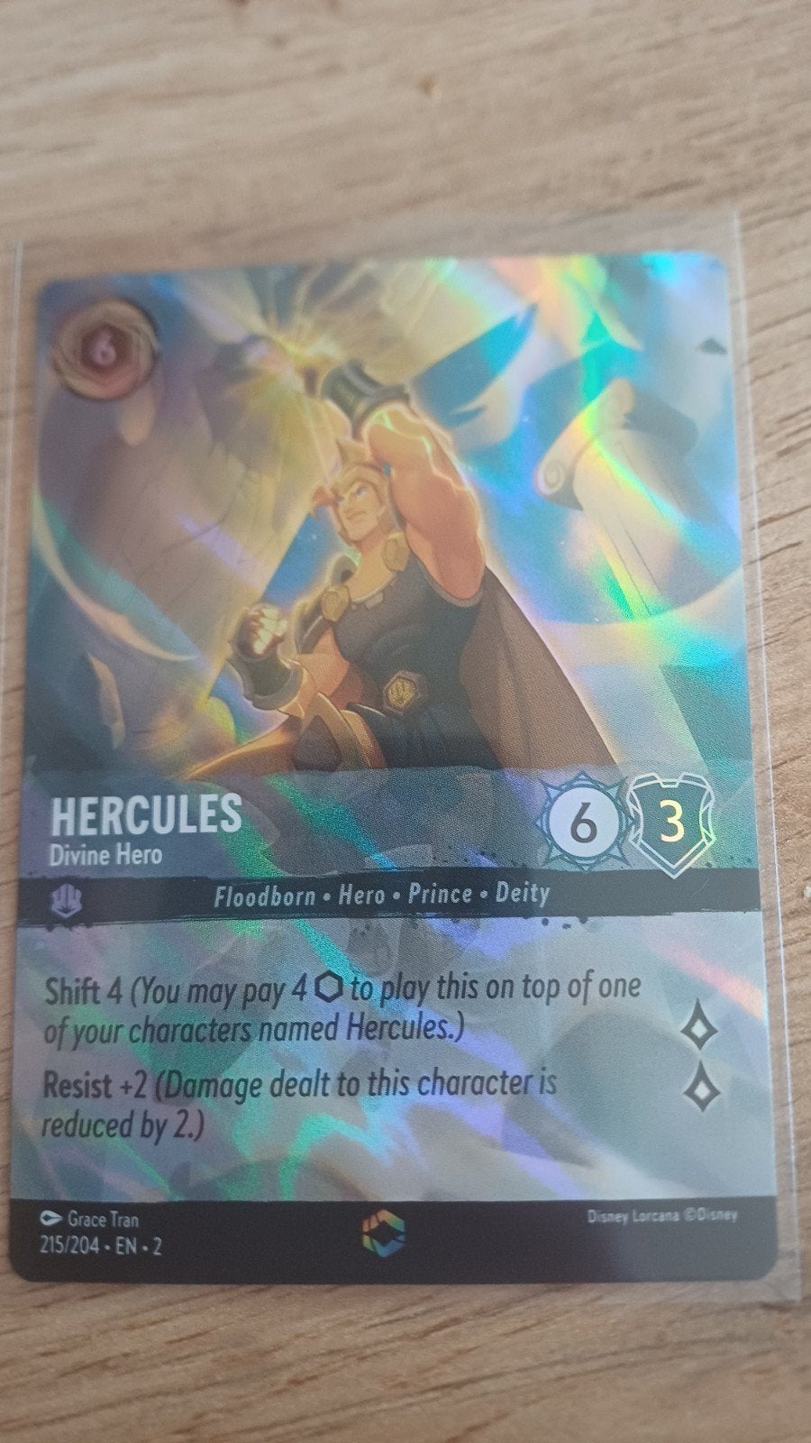 Hercules – Divine Hero (Foil) Disney Lorcana TCG, Ophalen of Verzenden, Zo goed als nieuw, Losse kaart, Foil