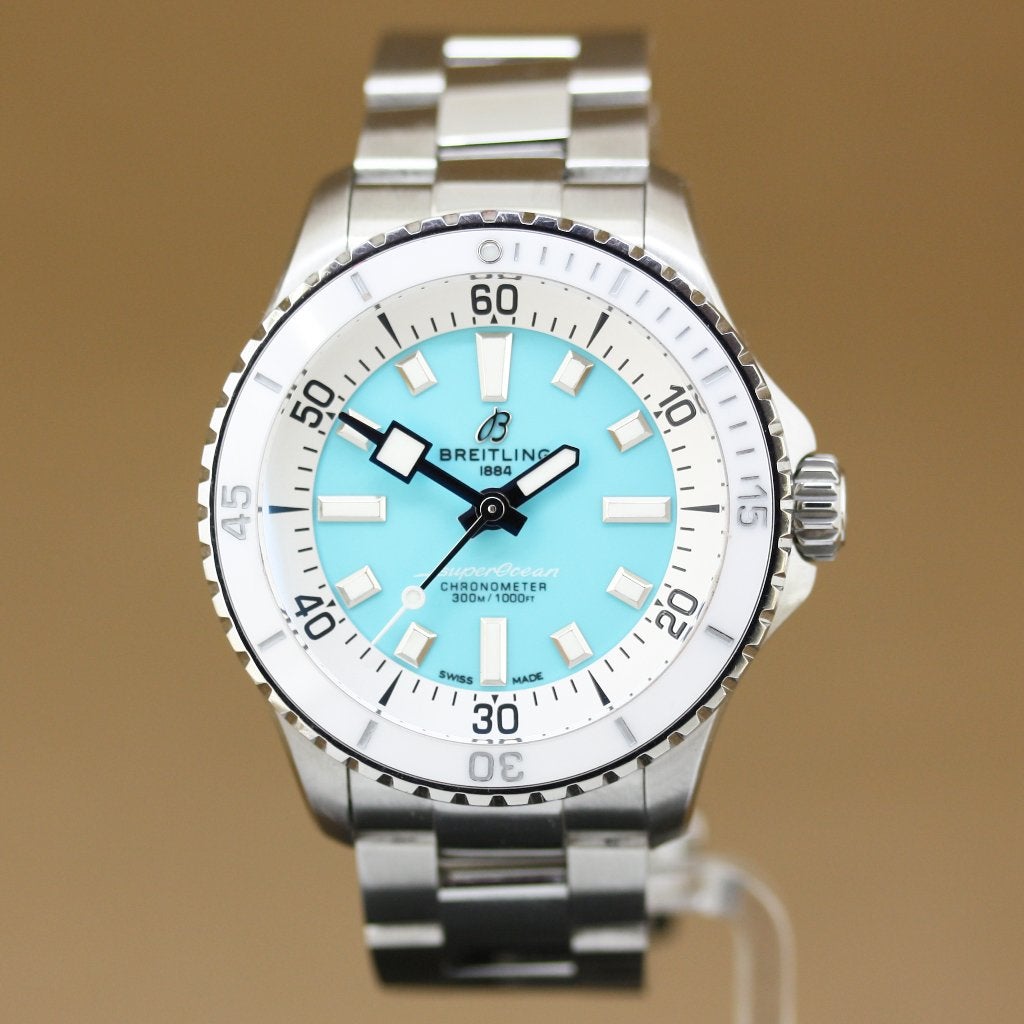 Breitling Superocean Automatic 36 | Tiffany Blue, Overige merken, Staal, Gebruikt, Staal