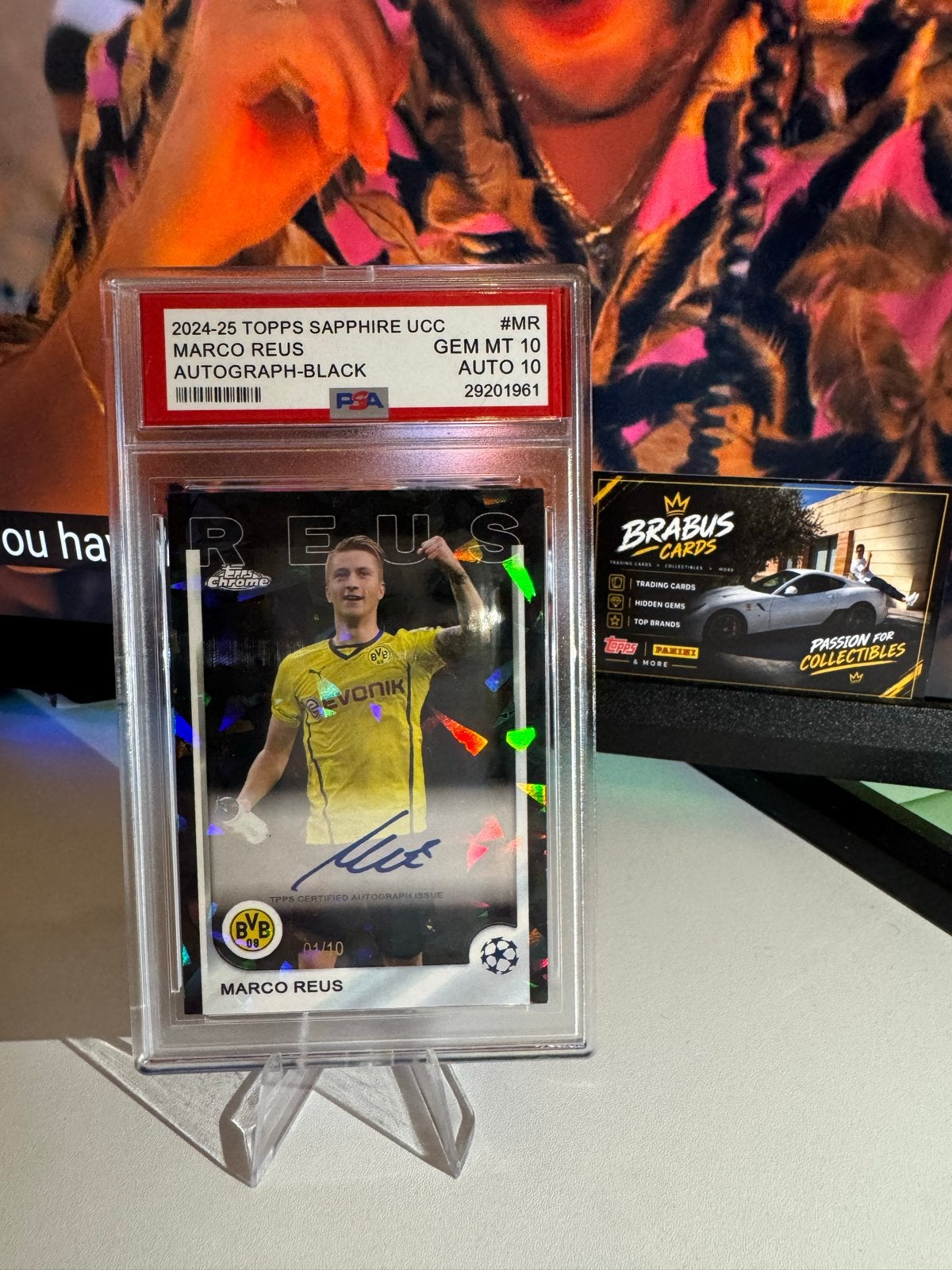 Marco Reus Topps Chrome Autograaf /10 PSA 10, Ophalen of Verzenden, Zo goed als nieuw, Buitenlandse clubs, Spelerskaart