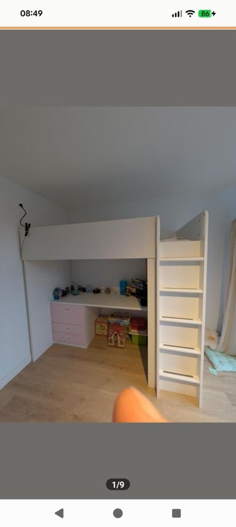 Ikea hoogslaper met bureau en kledingkast, Ophalen, Gebruikt, Hoogslaper