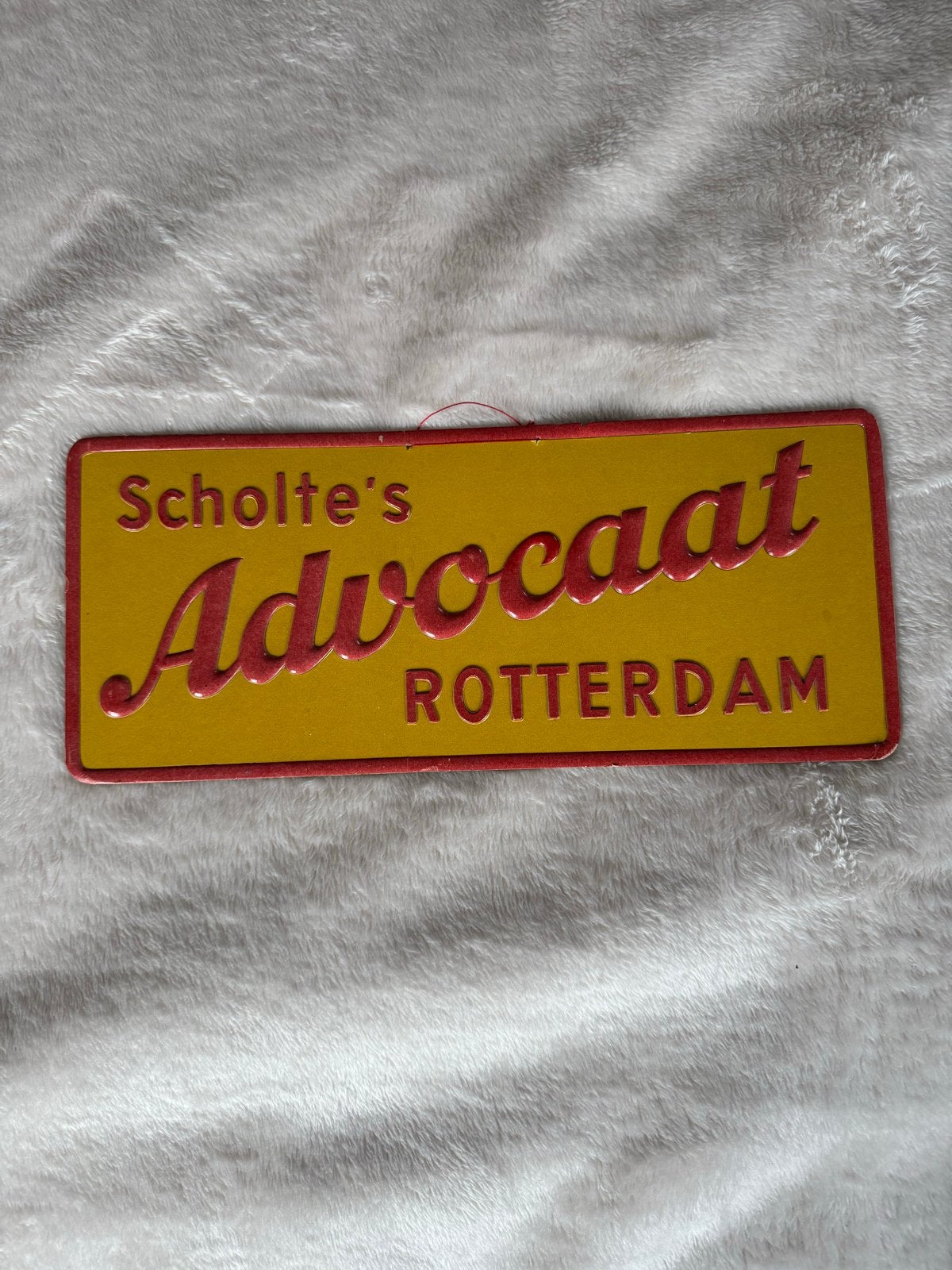 Vintage Scholte's Advocaat Rotterdam Kartonnen Reliëfbord, Ophalen of Verzenden
