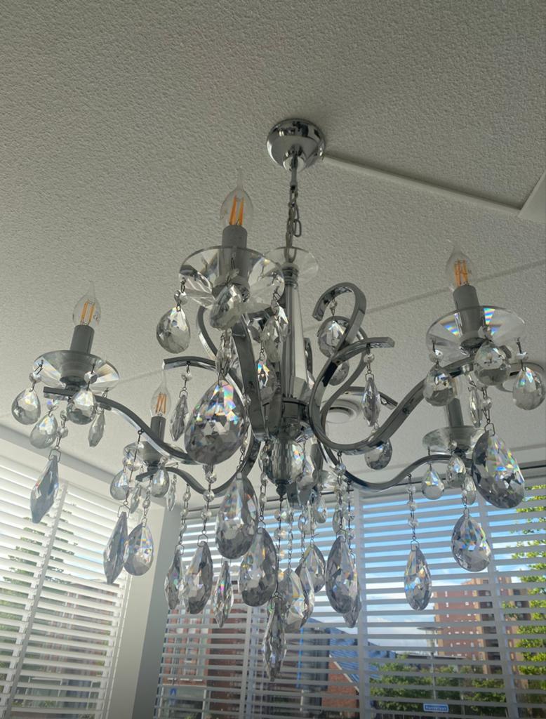 Mooie kristallen kroonluchters 8 arms +6arms set/los te koop, Huis en Inrichting, Lampen | Kroonluchters, Ophalen of Verzenden